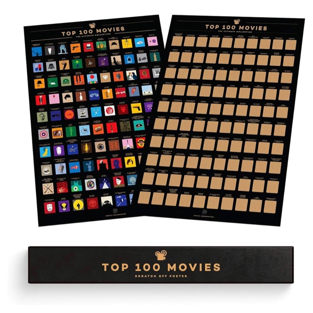 Top 100 Movies Scratch Off Poster by Enno Vatti
